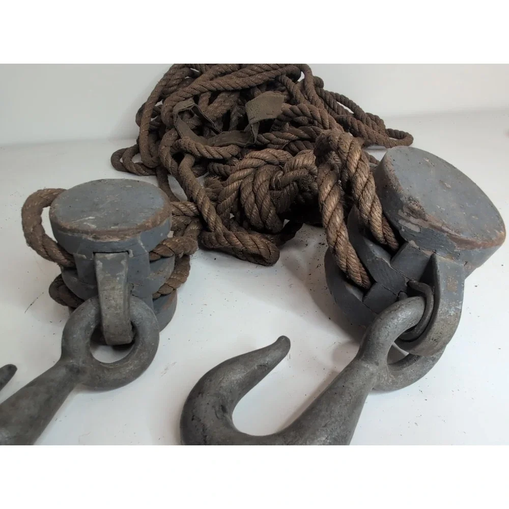 Two Large Vintage Pulleys With Large 7